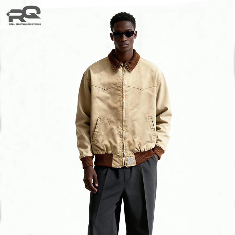 Factory Custom-Made Men's Clothing 90S Carhartt Santa Fe Jacket Loose Versatile Men's Workwear Spring and Autumn Style