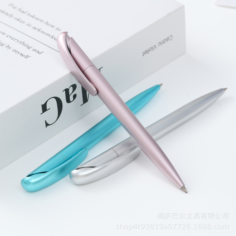 透明杆喷漆彩杆按动圆珠笔印刷logo广告笔办公文具礼品笔工厂直销|undefined