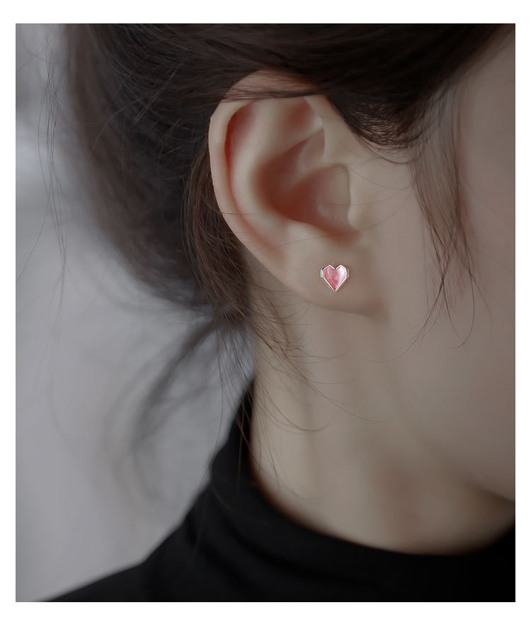 Cute Heart Shape Copper Plating Earrings 1 Piece