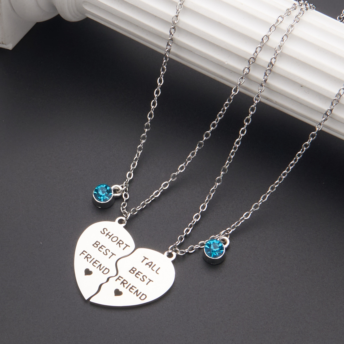 Pendant Necklace Classification Stainless Steel Puzzle Necklace Set Of 2 Best Friends Gift Friendship Necklace Heart Shaped Polished Titanium Steel Jewelry For Women
