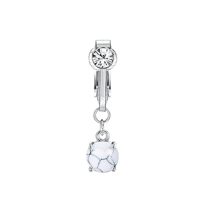 Belly button piercing stainless steel heart-shaped, accessory with zircon, flowered, micro incrustation