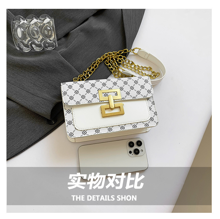 High-end texture, retro single-shoulder women's 2024 autumn new trendy and versatile chain crossbody small square bag undefined