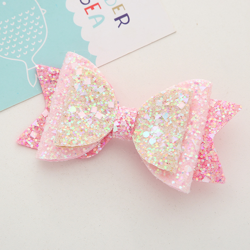 Sequins Design Princess Kid'S Knot Butterfly Bow Knot Glitter Sequins Sequins Hair Clip