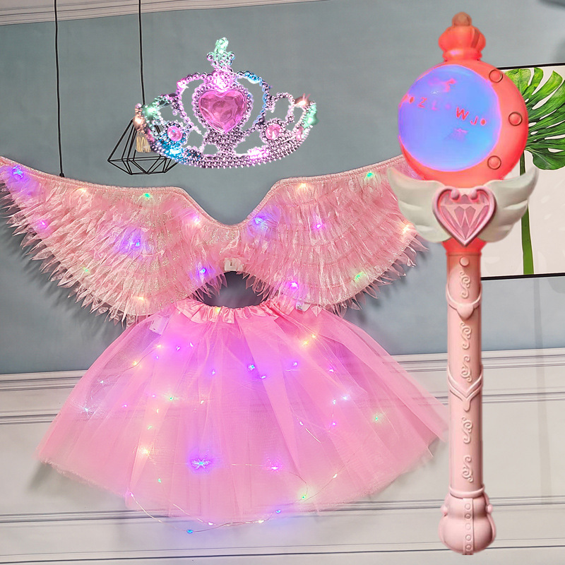 Tela en polvo alas lámpara falda lámpara corona música bate