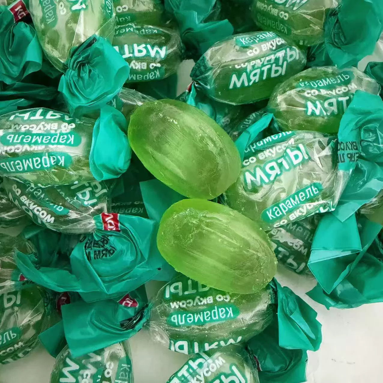Твёрдый леденец KDV Subetta мятный, 500 г (≈88 шт), импорт из России, фруктовый вкус