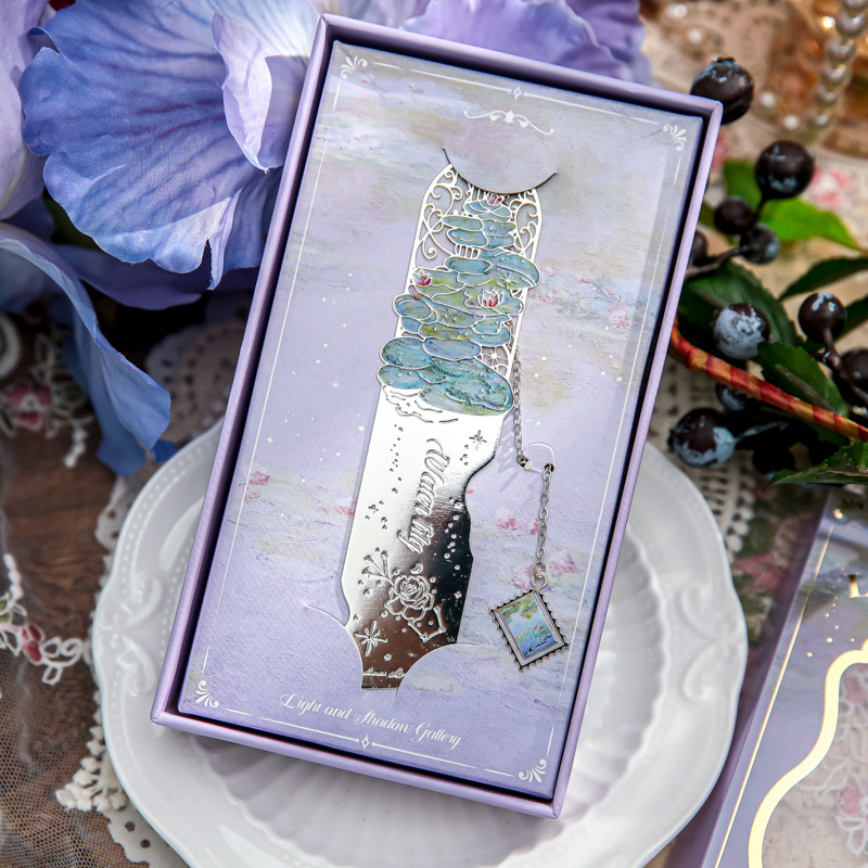 Papel Sr. Metal marcadores de galería de luz flotante serie de estilo de oficina de pintura al óleo regalos de estudiantes pequeños colgantes de lectura marcadores