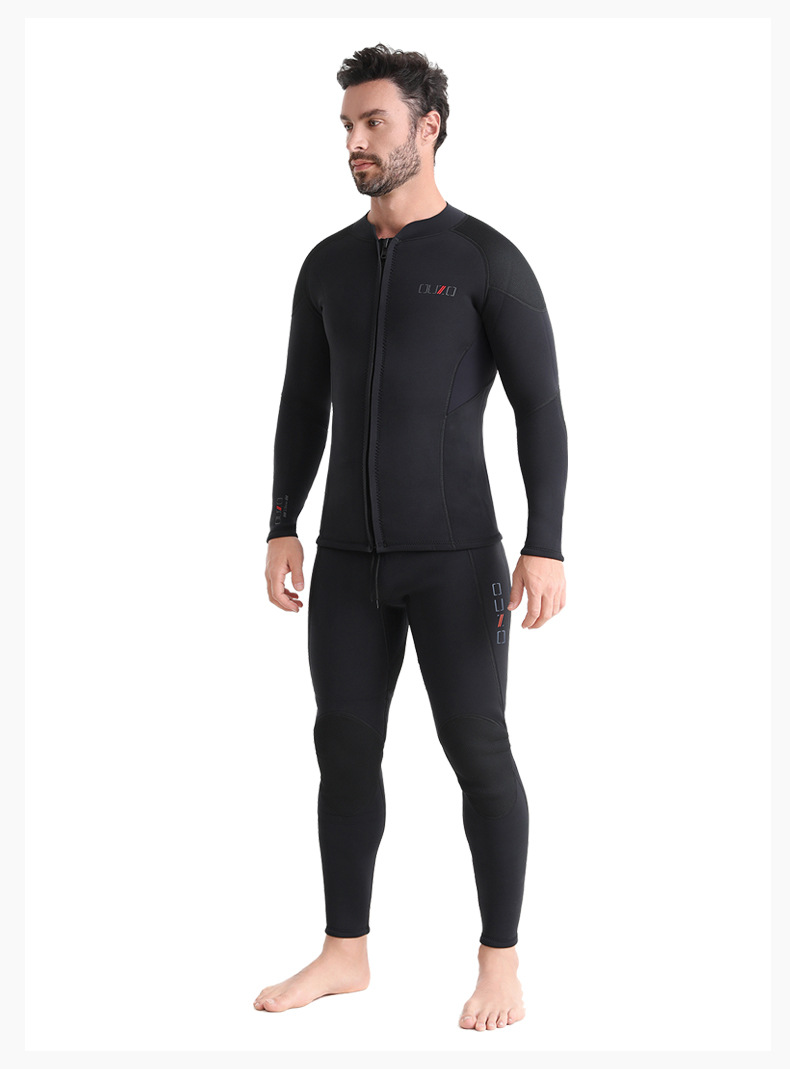 Neoprenanzug Hoodie Top Herren 3mm Neopren Neoprenanzüge Jacke, Frontreißverschluss Lange Ärmel Tauchanzug zum Schwimmen, Schnorcheln, Tauchen – Detail 8