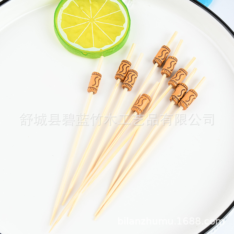 Creativa perlas al por mayor desechable stick de fruta stick sándwich stick stick de fruta stick de cóctel stick stick torta horquilla