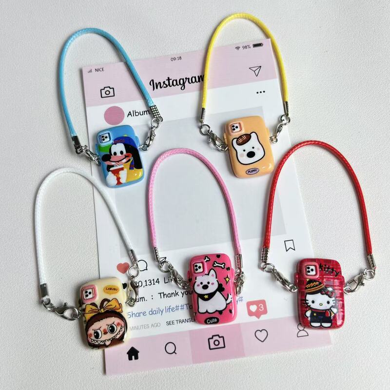 Ck02 Protective Shell Set Mobile Phone Lanyard Doll Mini Model Scene Accessories Bag Doll Decoration into Pendant