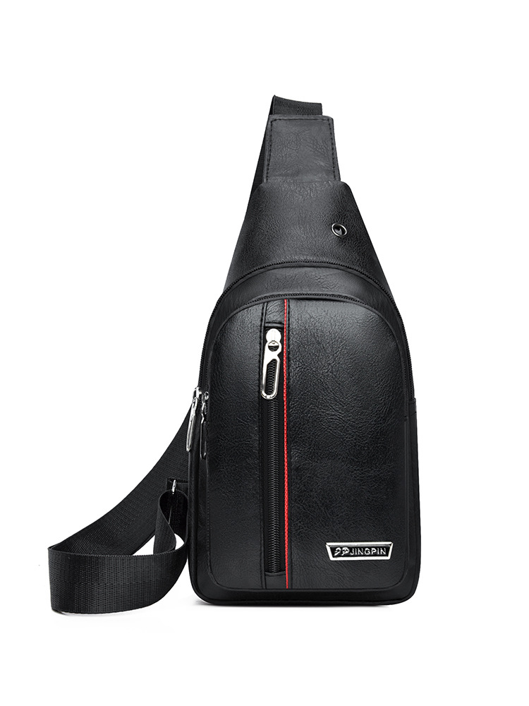 2024 bolso de pecho de cuero suave PU simple bolso de hombro a prueba de agua bolso de mochila de negocios casual al por mayor