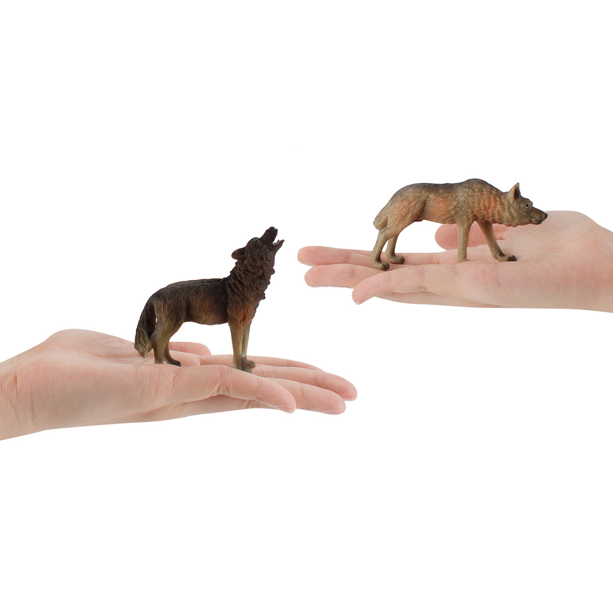 Ciencia y educación para niños juguetes animal salvaje modelo de lobo rugido de pie Lobo Pequeño Lobo cachorro de lobo salvaje grupo estático escritorio artesanía