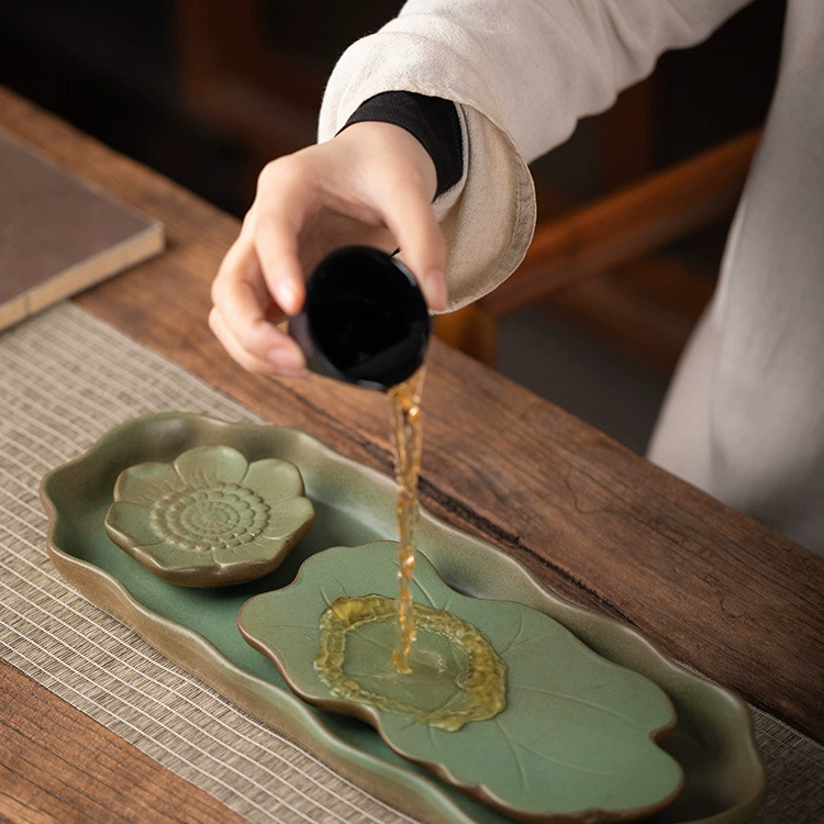 Tea tray home new small dry tea table Japanese tea table retro tea set drainage storage style Kung Fu tea sea