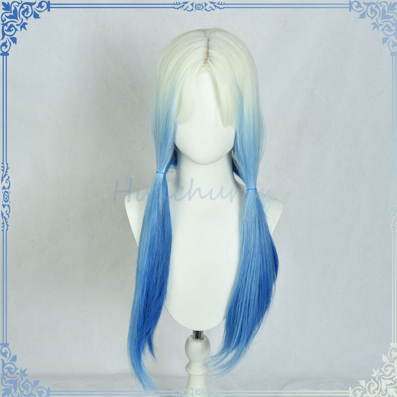 Secondary Lolita milk fu fairy tale wind white blue gradient wool roll cute long curly wig-| milk blue |