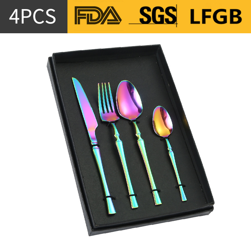 Venta al por mayor Amazon transfronterizo suministro de acero inoxidable traje de vajilla/5 cintura pequeña 5 piezas principales cuchillo, tenedor y cuchara caja de regalo traje