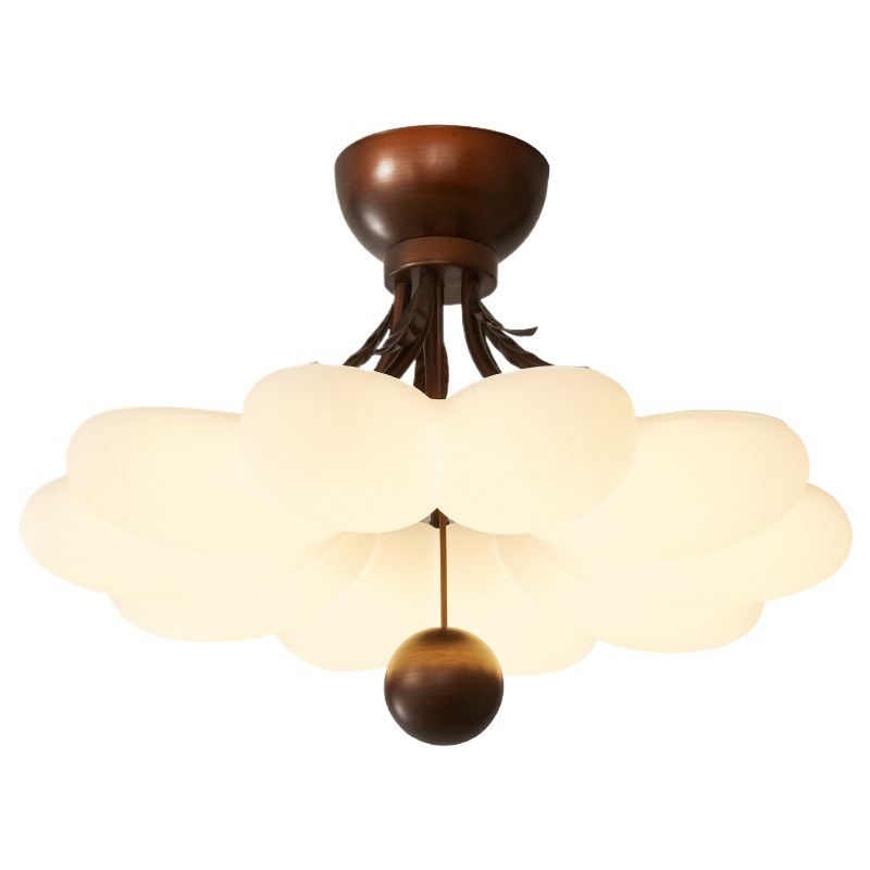 Luz de habitación de dormitorio principal de estilo crema medieval simple flor de celebridad neta habitación para niños luz de techo de protección ocular LED súper brillante