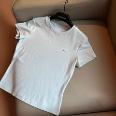 ジョー二文字布波点半袖tシャツ女性25夏の新型減齢短上着は返品しない