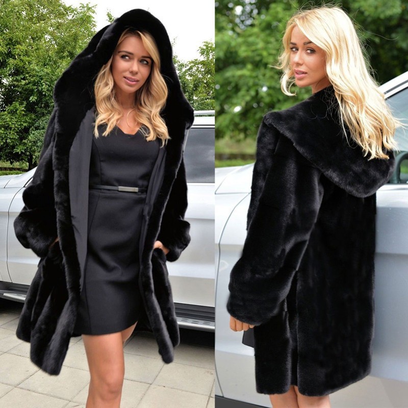 Roupas femininas Casaco de algodão preto feminino comprimento médio fino casaco de pele de vison inverno venda quente novo casaco casaco de algodão espesso_voghion.com