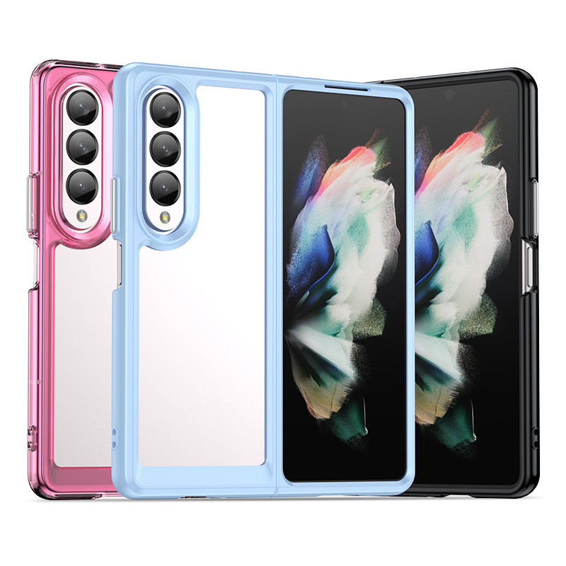 For colorful Samsung Z Fold4 phone case Z Flip4 phone case all-inclusive acrylic solid color anti-drop 5G