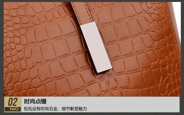 Fashion Embossing Large-capacity Shoulder Messenger Bag Wholesale display picture 15