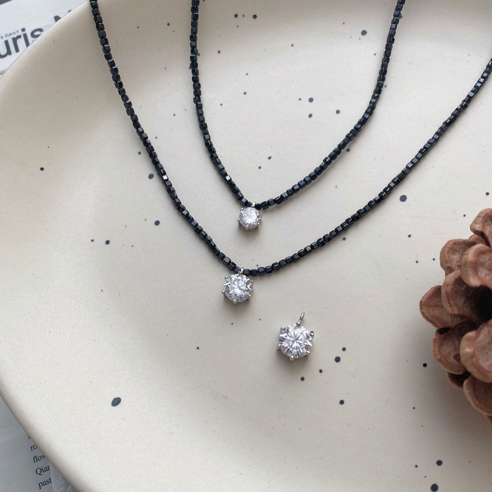 Pendentif en moissanite 925 de haute qualité, chaîne ras-de-cou en spinelle de qualité supérieure pour femme, accessoires en argent pur._voghion.com