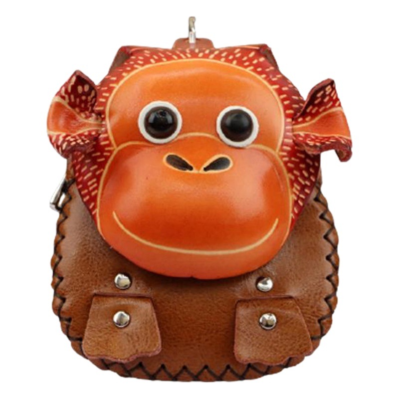 Coin Purse Crossbody Cowhide Cartoon Zodiac Key Bag Change Card Children's Plaster Bark Small Backpack