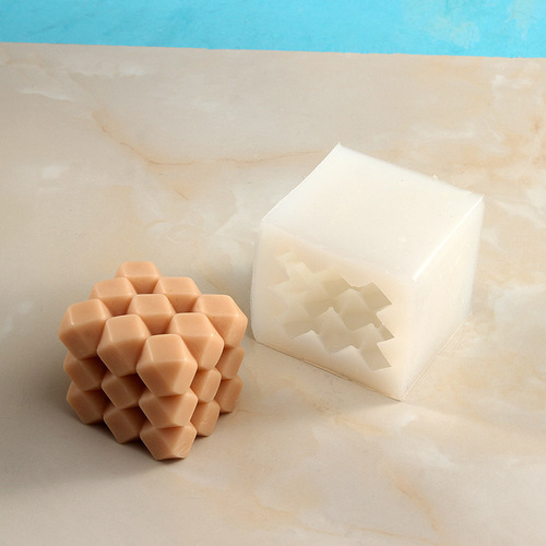 DIY Candle Silicone Mold Personality Multi-Shape Magic Cube Series Rope Pyramid Aroma Ornament BK8079