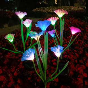 New 4 solar horn lanterns outdoor courtyard garden decoration simulation lanterns LED floor lawn lamp