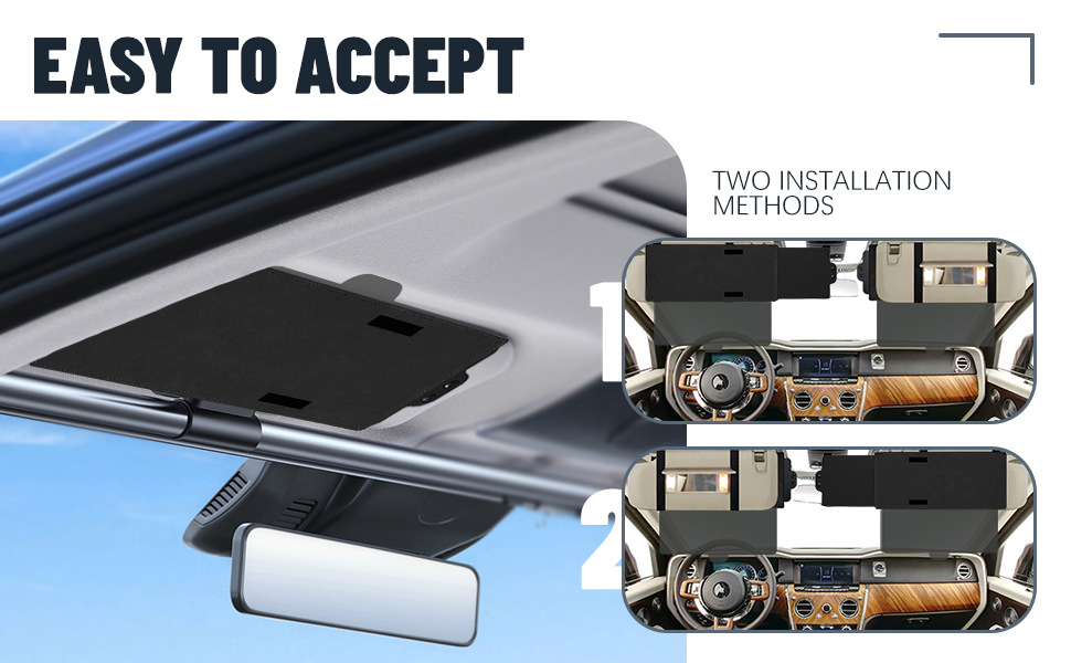 Directly Supplied from the Manufacturer, Portable Car Sunshade with Adjustable Retractable Clip, Anti-Glare Car Sunshade