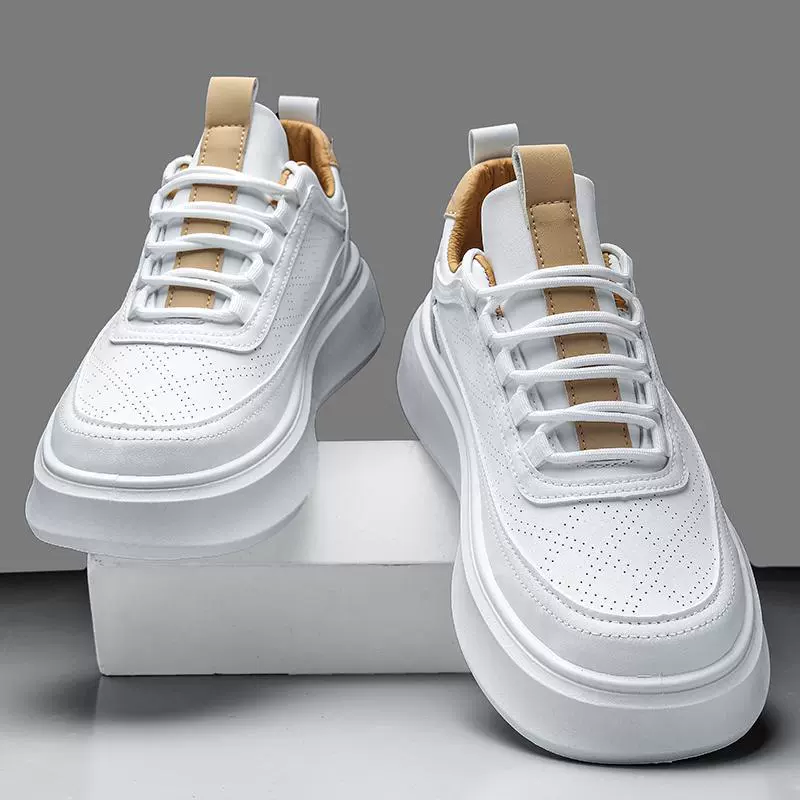 Демисезонные белые туфли на платформе, дышащие спортивные кроссовки, кроссовки, корейский стиль, оптом