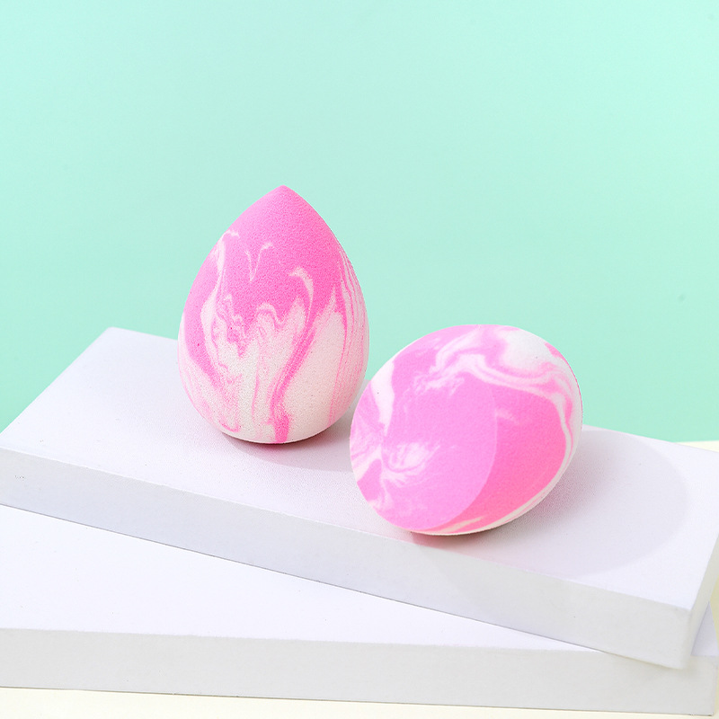 Fábrica personalizada en forma de gota, color mixto, maquillaje de belleza, soplo de polvo de huevo, polvo, húmedo y seco, doble uso, esponja de maquillaje sin látex, cojín de aire