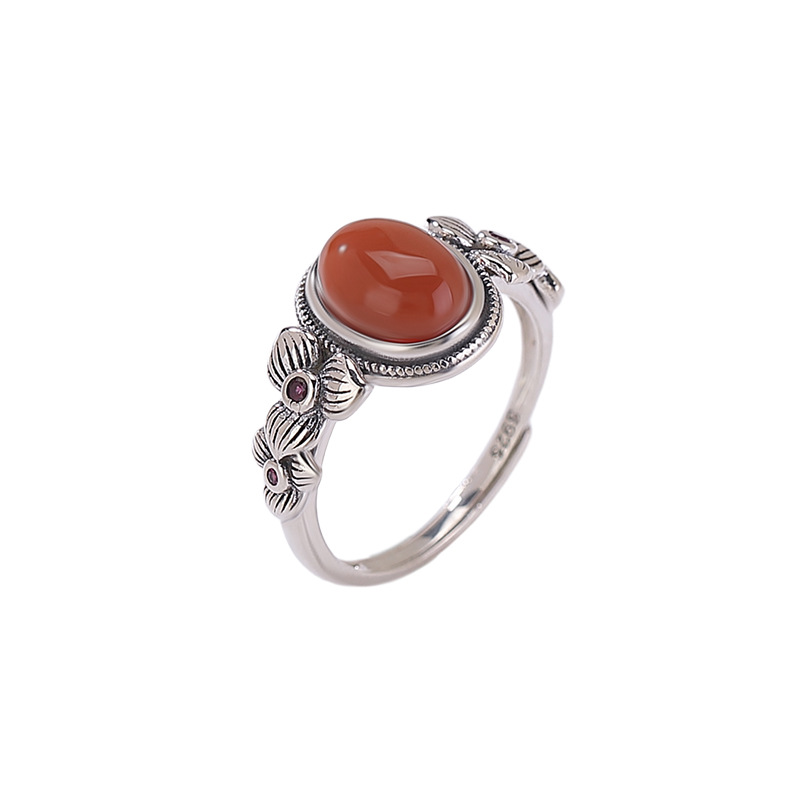 Nhẫn bạc S925 vintage họa tiết hoa cổ điển, có thể điều chỉnh độ mở — Một mảnh