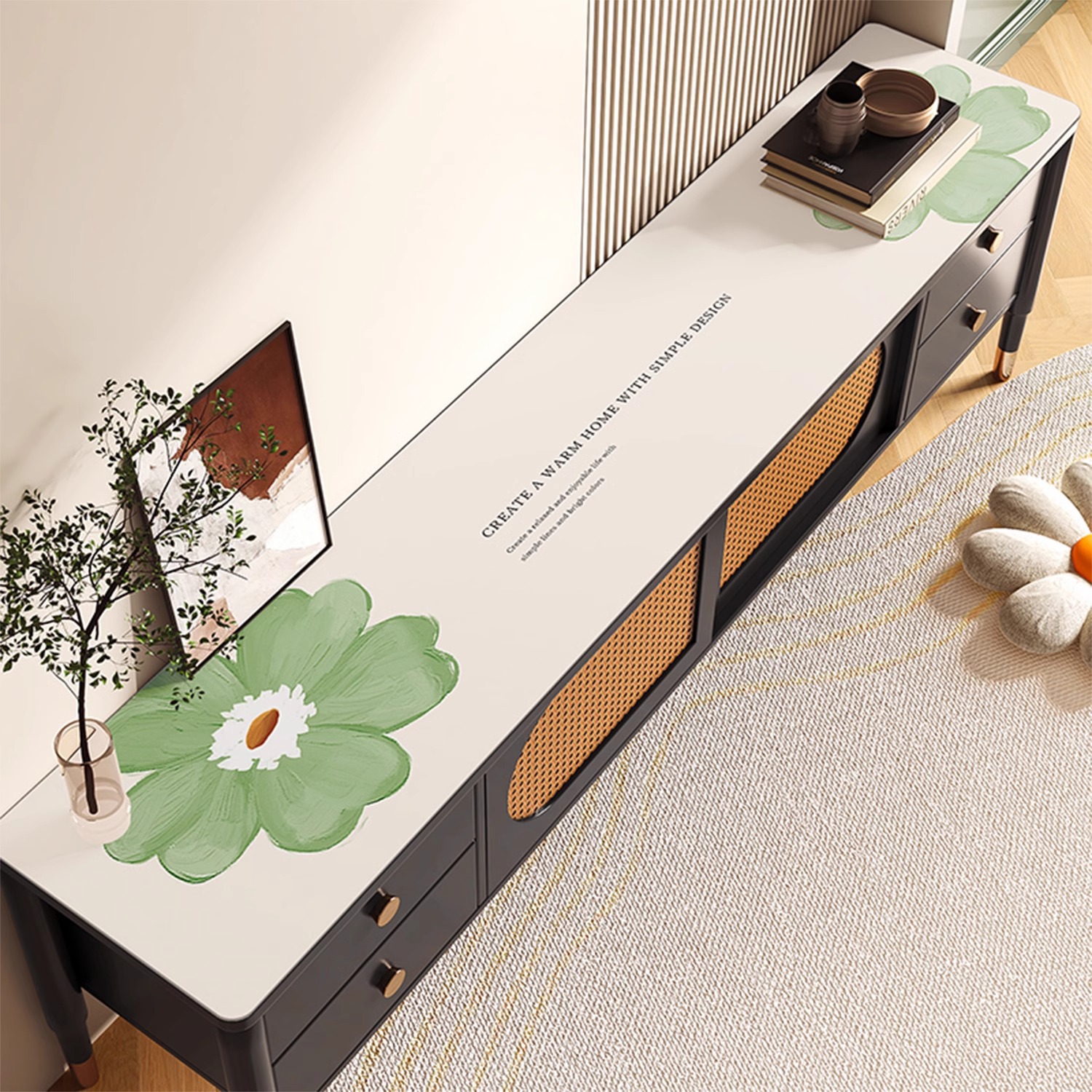 Lujo ligero TV gabinete mesa estera Luz de lujo de alto grado a prueba de aceite a prueba de agua desechable aparador gabinete de zapatos de tela estera de protección de escritorio