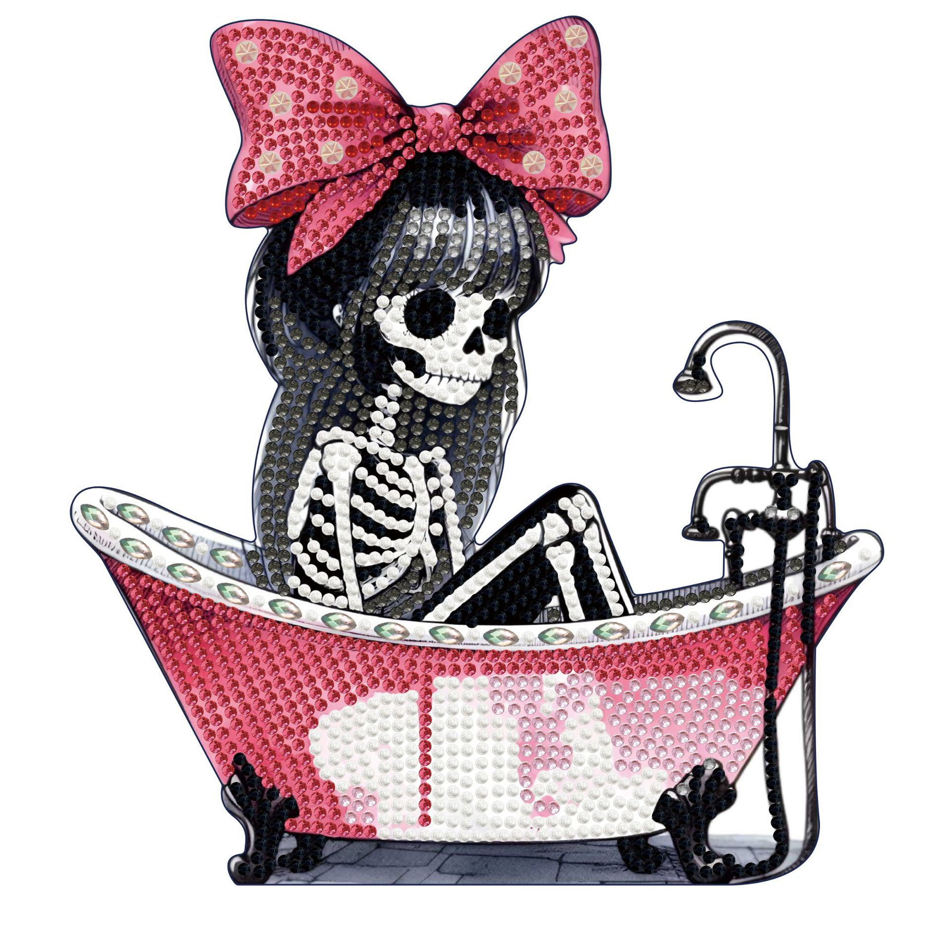 Diamante de bricolaje hecho a mano transfronterizo dibujo punto diamante 5D placa de yeso tridimensional adorno de juguete dinosaurio dibujos animados pintura infantil