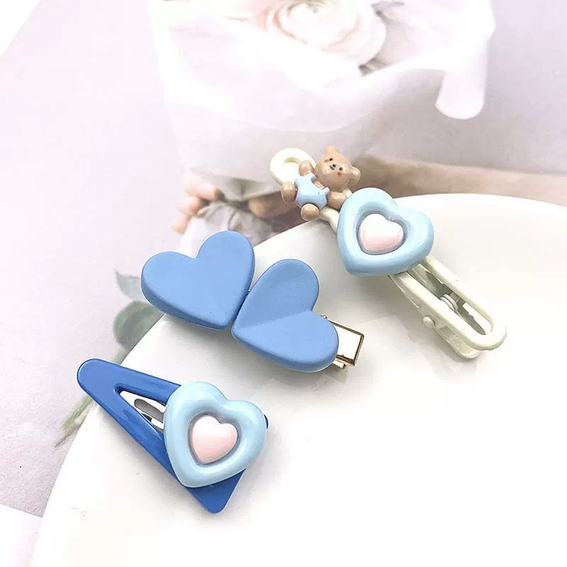 Заколки hairpins brand Cute для челки, пастельные мишки и звёзды, наборы