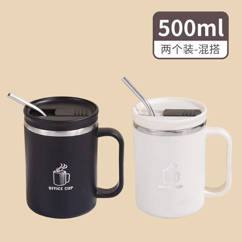 新款不锈钢咖啡杯男女简约个性马克杯办公便携带盖咖啡杯工厂供应|undefined