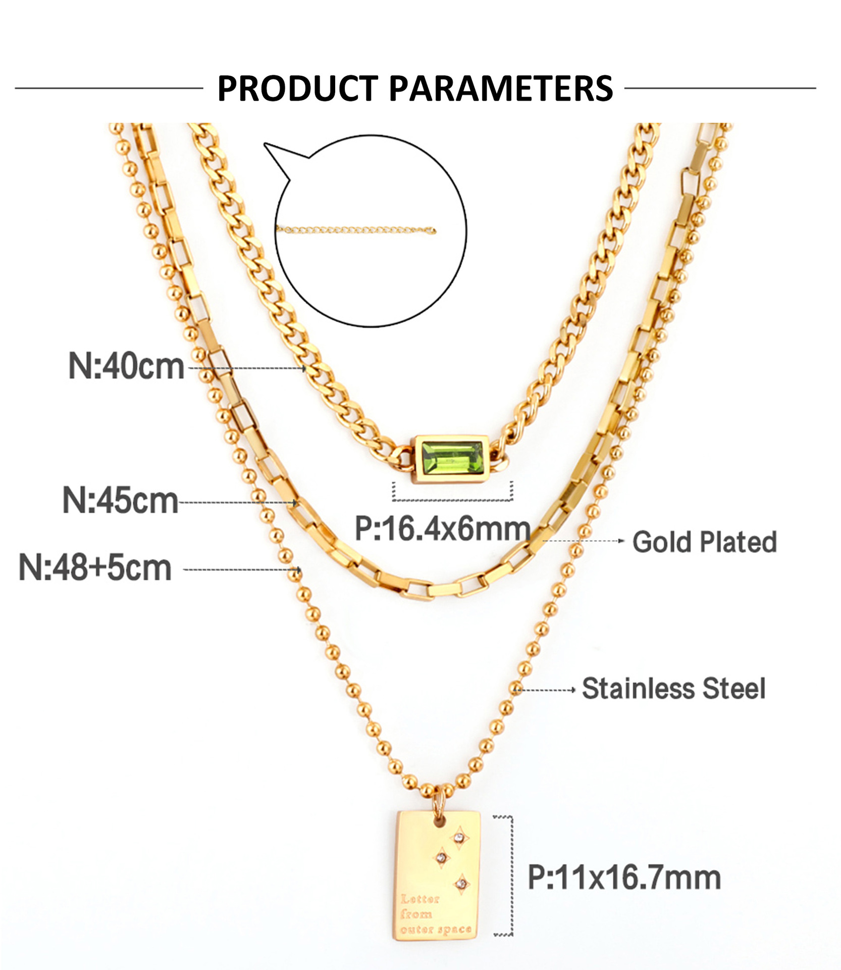 Fashion Universe Astronaut Stainless Steel Artificial Rhinestones Artificial Pearls Layered Necklace