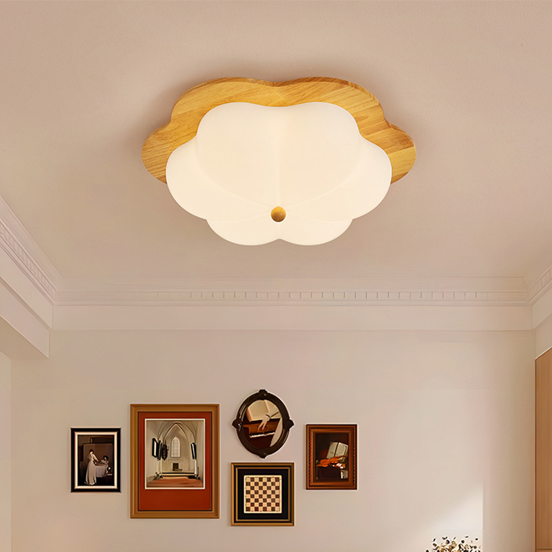 Luz de techo del dormitorio estilo antiguo color nuez retro de espectro completo sala de niños flores estudio lámpara de dormitorio principal 274L
