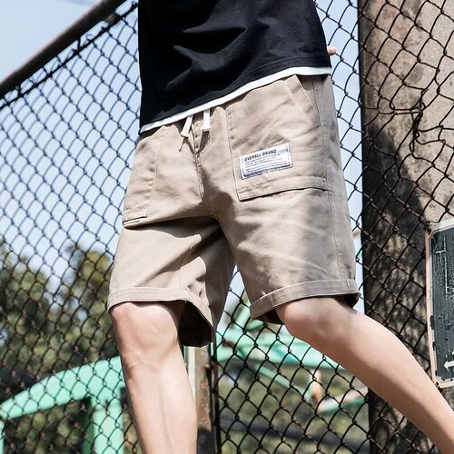 Korean version men's summer sport work pants five-pocket casual youth stylish mid-rise pants trendy