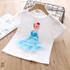 Summer white long-sleeve, cartoon short sleeve T-shirt, children's clothing, Amazon