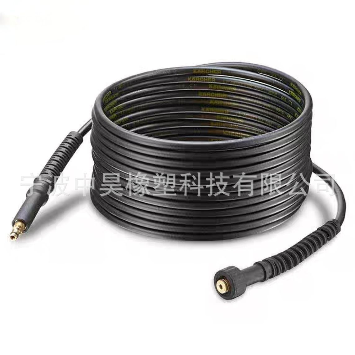 高压清洗软管洗车机出水管卡扣接头黑色纤维编织软管pvc管