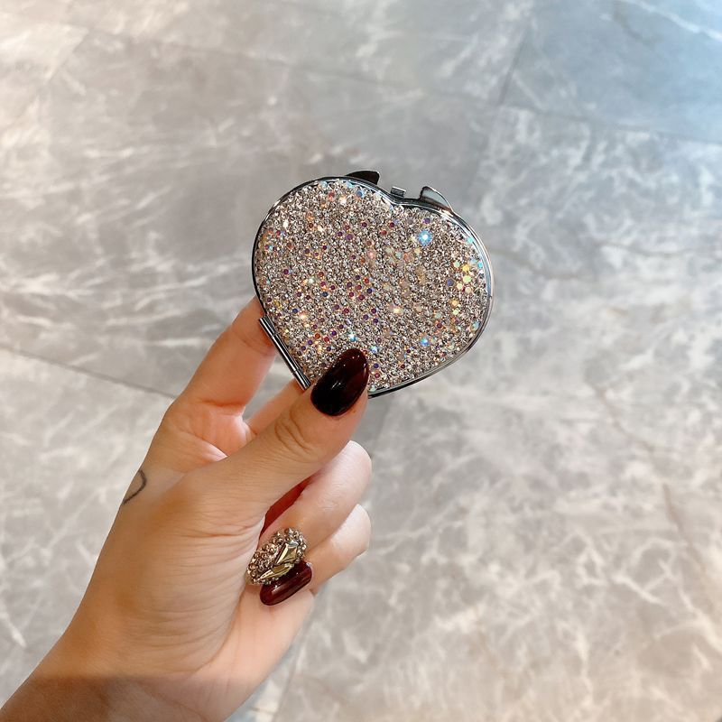 Korean small handheld double-sided folding mirror for students