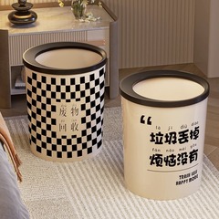 圧輪式の軽い豪華な家庭用リビングルームの大容量の紙のかごの台所のトイレのプラスチックは厚い蓋のゴミ箱がありません。