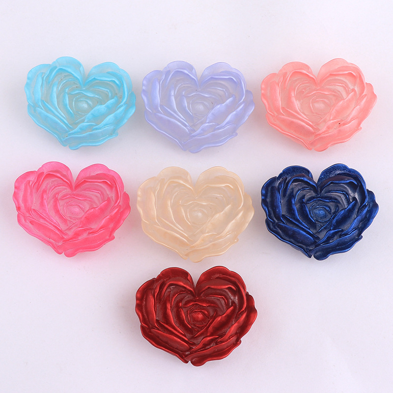 新しいベルベットの愛のバラの花の樹脂部品はdiy携帯ケースのクリームのヘアピンの収納ケースの装飾を作ります。