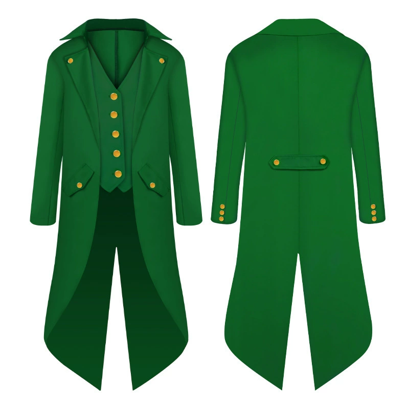 漫兴晨 2022 new European and American men's medieval retro clothing children's medium long punk retro tail clothes