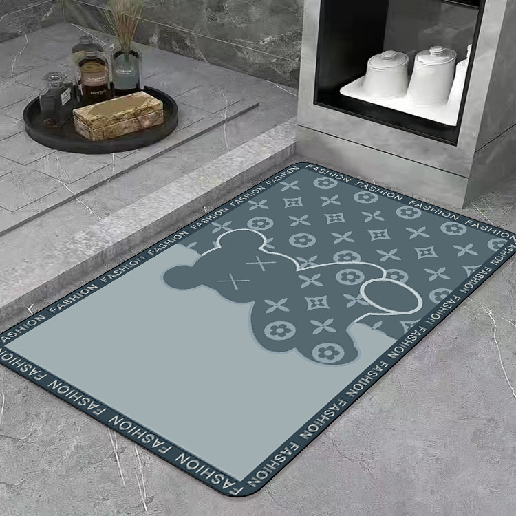 Alfombra de baño de lujo ligero, absorbente y de secado rápido, alfombra para entrada de baño, alfombra antideslizante de tierra de diatomeas para inodoro, alfombra para entrada de la casa.