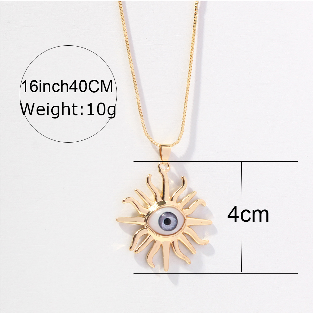 Style Fashion Personality Eye Element Necklace Sun Evil Eye Demon Eye Design Sweater Chain display picture 1