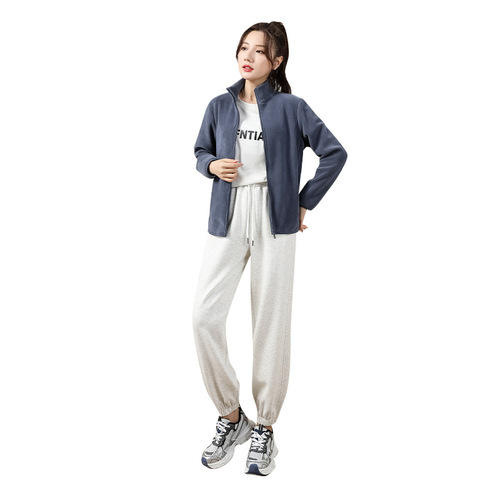 Double-sided polar fleece jacket for men and women, fleece jacket for women, thickened velvet winter sweatshirt for women, warm jacket liner