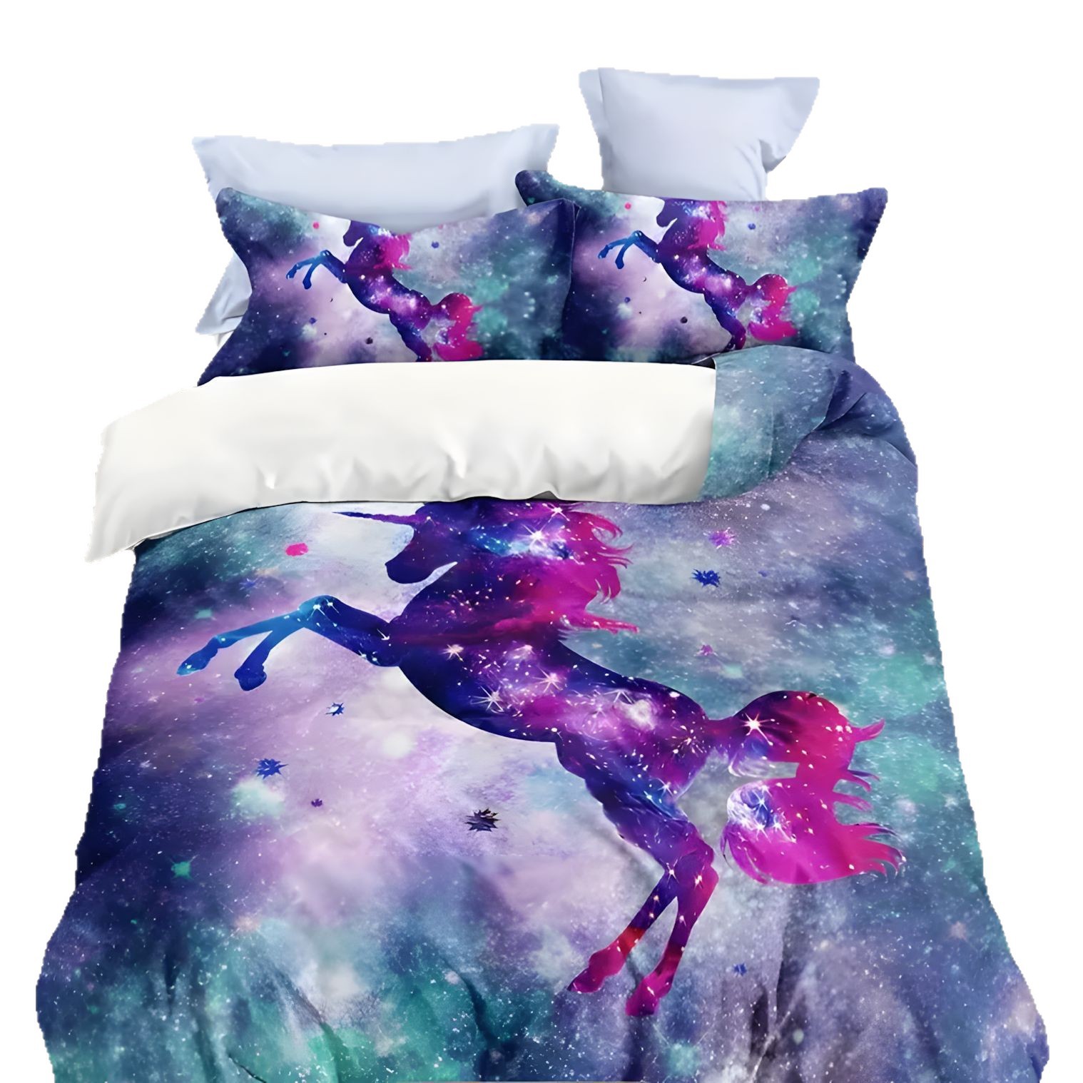 TEMU / JIT Sweet Child Heart Unicorn Princess Colchón Colchón Kit de ropa de cama para dibujar