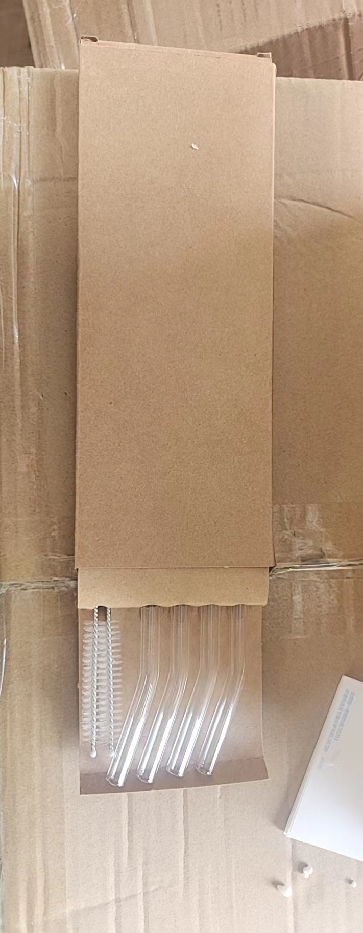 Taza de paja de vidrio de borosilicato cubierta de bambú taza de jugo de una sola capa taza de coque de vidrio transparente de gran capacidad taza de una sola capa transfronteriza