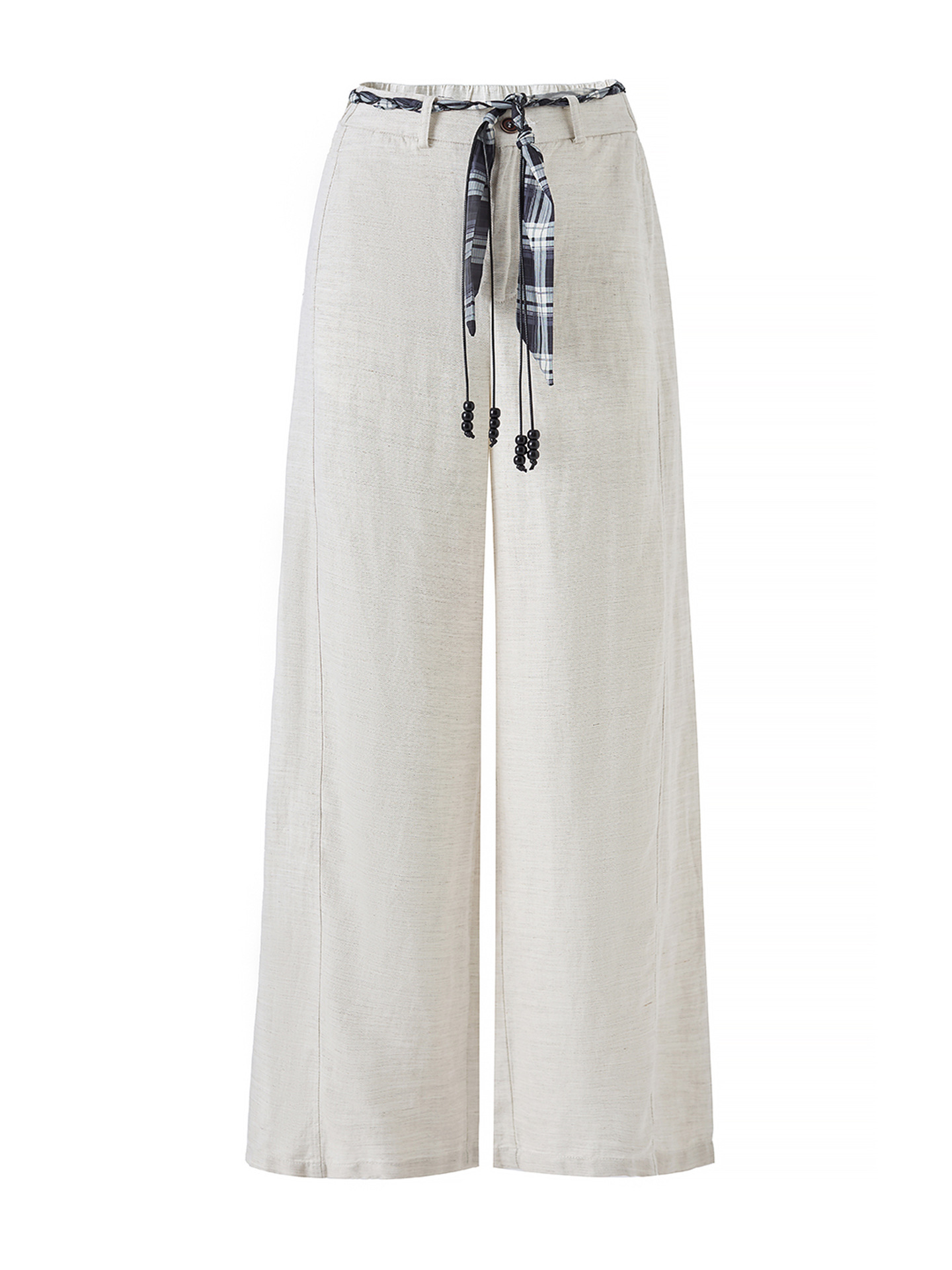 Quần culottes nữ ống rộng chất liệu linen phối dây rút cạp — màu sắc